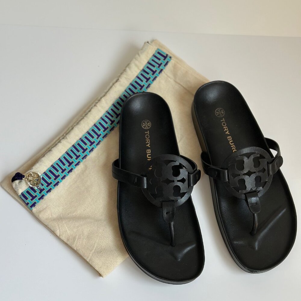 Sz 9 Tory Burch Miller Cloud Sandal Black
